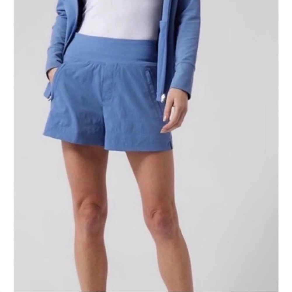 Athleta Trekkie North Athletic Outdoor Shorts Sun Protection Cottage Blue 12